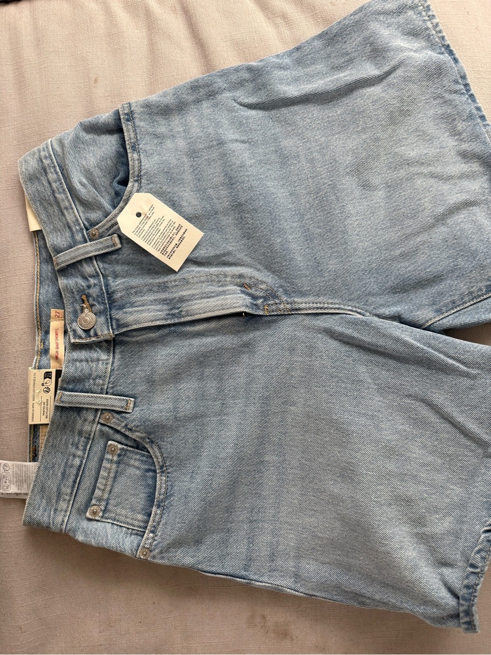Levi's Light Blue Denim High-Rise Shorts